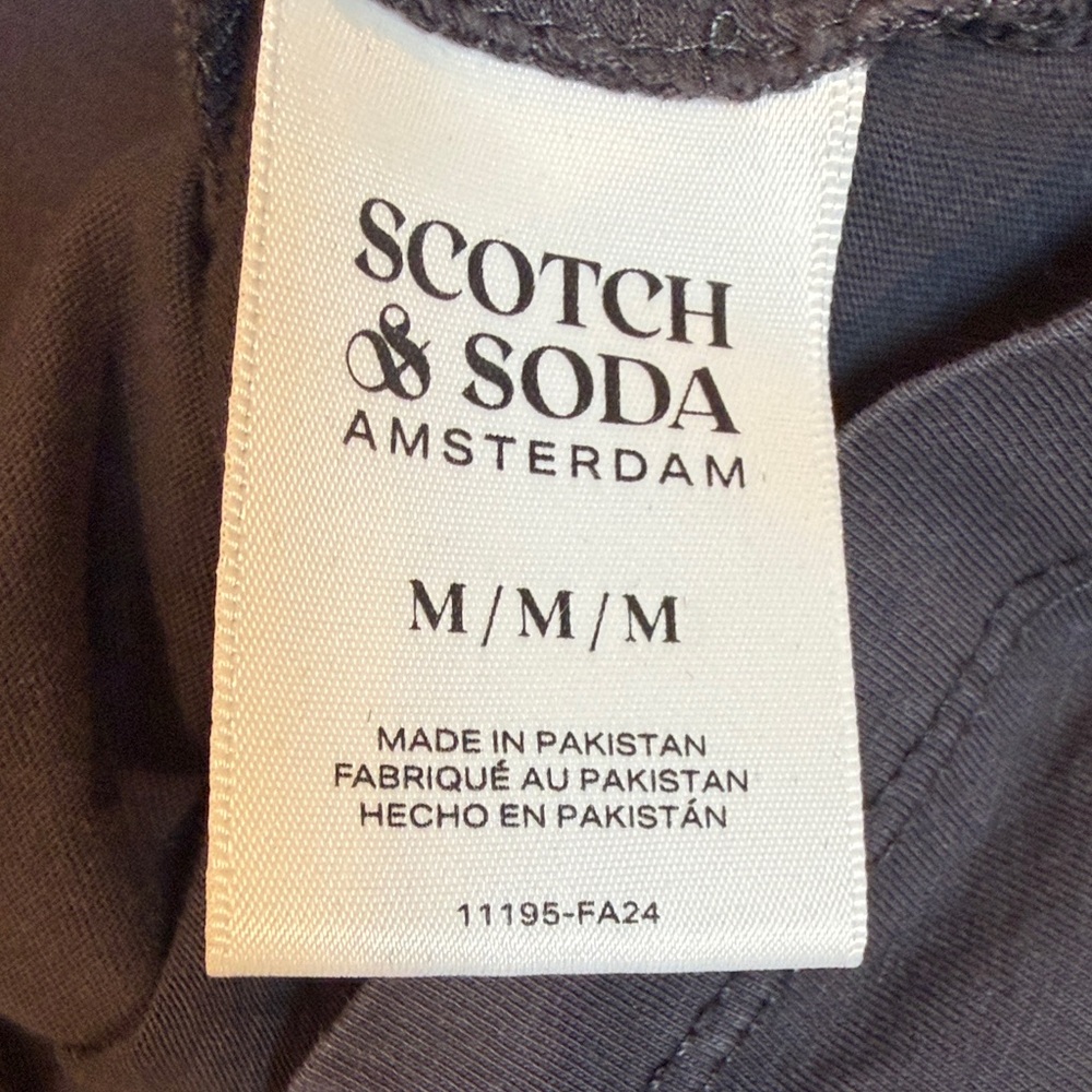 Scotch & Soda Black Short-Sleeve Pocket Tee Size Medium Charcoal Grey - Picture 5 of 6
